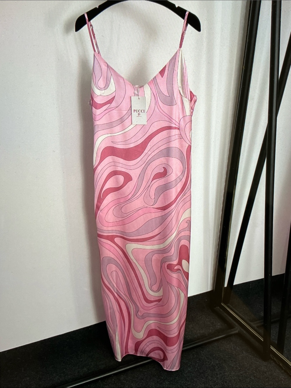Emilio Pucci Pink Swirl Backless Slip Dress